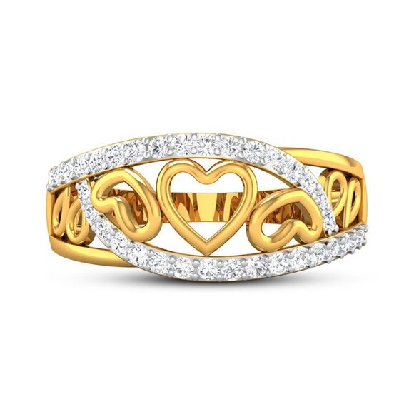 🎊 Lovely Double Layer Sweet Zircon Heart Rings for Women, EVGG1305 - Picture 4 of 7